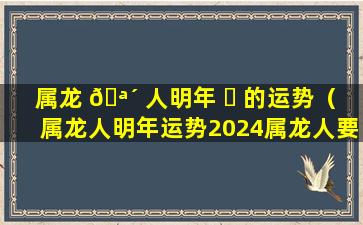 属龙 🪴 人明年 ☘ 的运势（属龙人明年运势2024属龙人要注意了!）